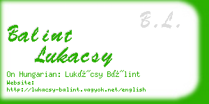 balint lukacsy business card